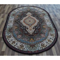Иранский ковер Farahan 3824 Черный овал